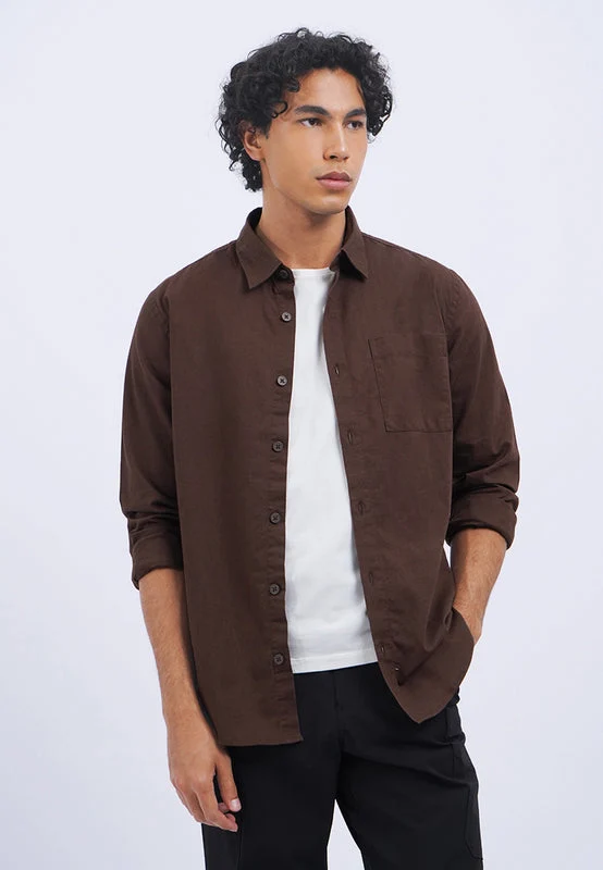 Linen Look Long Sleeve Shirt