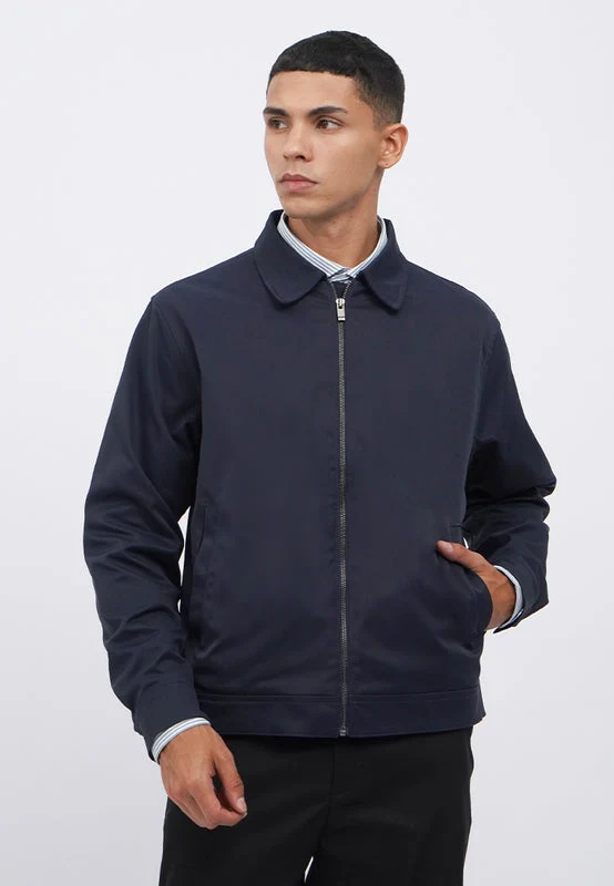 Collared Boxy Jacket with Zip